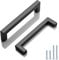 Probrico 15 Pack Hole Center 128mm Kitchen Cabinet Handle Stainless Steel Dresser Drawer Pulls Black Wardrobe Door Knobs