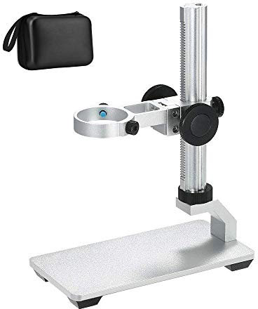 Aluminiumlegierung Ständer für USB Digital Mikroskop Kamera, Bysameyee Universal Einstellbare Mikroskop Metall Ständer Basis Unterstützung Halter Halterung für Max 1,4 Zoll LCD-Bildschirm Mikroskop