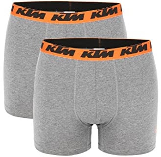 KTM by Freegun Boxershorts für Herren Unterwäsche Pant Men´s Boxer 2 er Pack, Farbe:Dark Grey2, Bekleidungsgröße:S