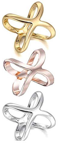 fansheng Schal Ringclip, 3 Stücke Schal Ringe Kreuz Hohlschal Schnalle, X-förmiger Schal Ring Schnalle Einfache Schal Clips Für Halstuch Kleidung für Dame und Mädchen