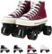 JianJud Rollschuhe Erwachsene Herren Und Damen Vierrad Rollschuhe, Canvas Zweireihige Rollschuhe Räder, Indoor Und Outdoor Zweireihige Skates Für Jugendliche D,44