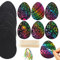 BHGT 60 Stück Kratzbilder Ostern Scratch Art Ostereier Kratzbilderbastelsets Regenbogen für Ostern Anhänger DIY Dekoration mit 24 Holzstiften 60 bunten Bändern
