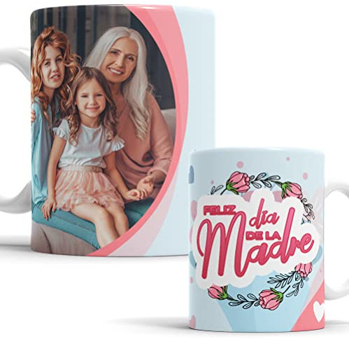 OyC Original y Creativo Taza para Mamá Personalizada con Foto - Taza con foto para el dia de la madre - Regalo del día de las madres - Taza Día de la Madre (MODELO D)