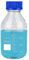 Labasics Round Media Storage Bottles with GL45 Blue Screw Cap, Glass Clear Wide Mouth Graduated Round Reagent Media Storage Lab Glass Bottle, 500 ml