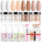 SAVILAND Dip Powder Nail Kit: 4 Colors Keratin Dipping Powder with French Nails Tips and Glue Dip Base Top Coat Nail Activator French Nail Starter Set for Beginner Home DIY(No Needed Nail Lamp Curing)