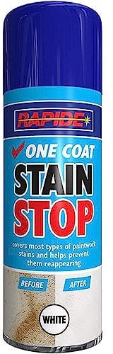 AHS One Coat Stain Stop Spray 400ML - Stain Stop Blocker - Stain Remover Spray for Walls & Paintwork - Long Lasting Spray Paint - Use On Interior & Exterior - Aerosol Multipurpose Spray - White (1)