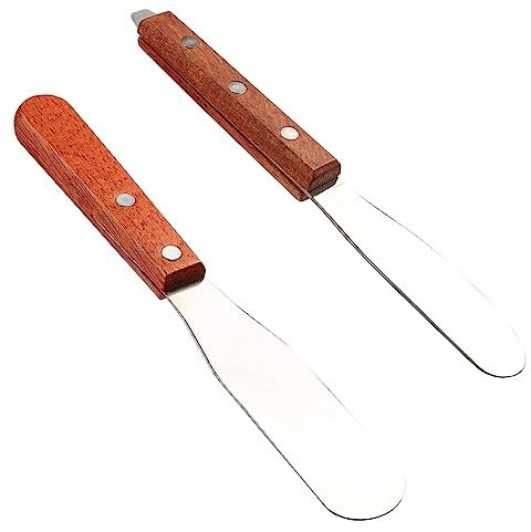 Niukuyu Dental Lab 8Inch Wood+Metal As Shown Plaster Alignate Mixing Wax End Instrument Plaster Mixing Knife with Wooden Handle