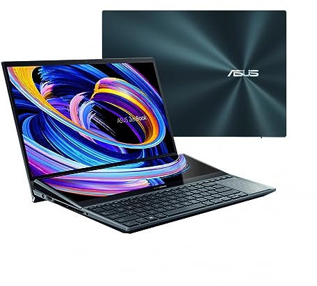 ASUS ZenBook Pro Duo 15 OLED UX582ZW-H2035W - Ultra HD (Intel Core i7-12700H, 16 Go RAM, 1 to SSD, RTX 3070 Ti 8 Go, Windows 11 Home) Bleu Ciel