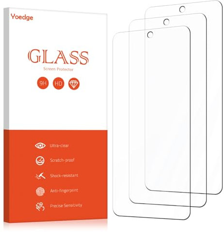 Yoedge 3 Piezas Protector Pantalla para Xiaomi Poco X3 / Poco X3 Pro/Poco X3 NFC 6.67,Dureza 9H Cristal Vidrio Templado,Anti-arañazos Ultra Resistent y Transparent Protector de Pantalla