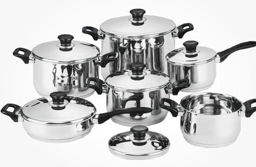 Set Batteria Pentole Acciaio Inossidabile 12 pezzi