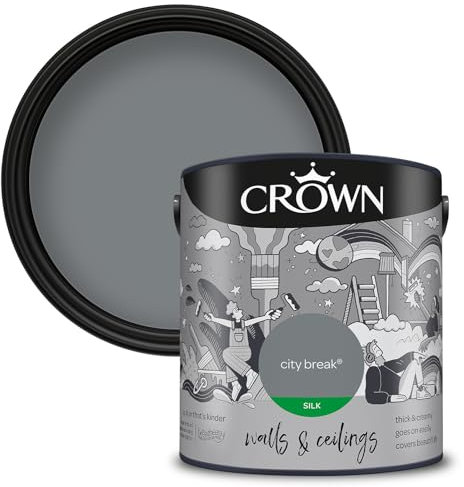 Crown Walls & Ceilings Silk Emulsion Paint, Size 2.5L, City Break