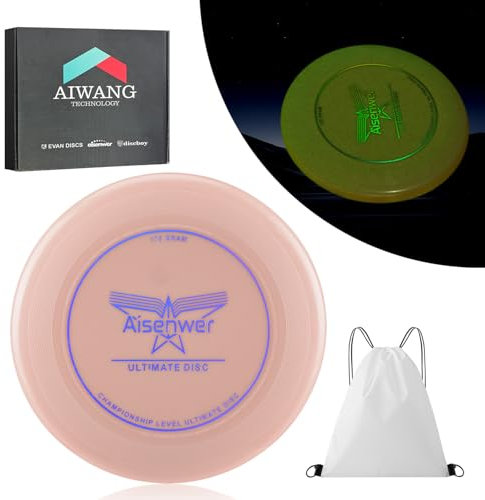 175 g Frisbee Phosphorescent, Frisbee Ultime, Frisbee Professionnel Spin, Outdoor Frisbee, Adapté Aux Joueurs Occasionnels Et Aux Professionnels (Sac De Rangement De Transport) –Rose