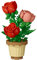 NHQZ Fleurs en Blocs de Construction Mini Plantes Plantes en Blocs de Construction Bonsaï avec Pot de Fleurs Collection Botanique en Blocs, Rose, 1 pièce