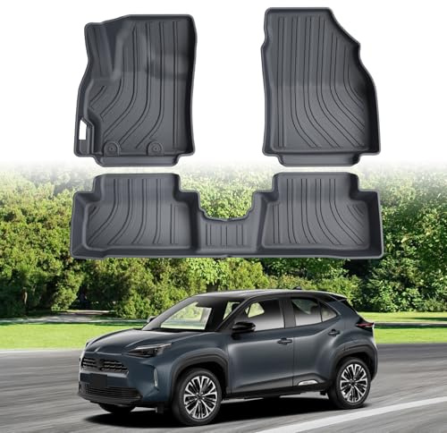 ECOZEN Fußmatten für Toyota Yaris Cross 2020-2026(Hybrid Leistung), passgenau Kratzfest Original 3D-Scan Gummimatten Set für Yaris Cross aus sicher geruchlos TPE Allwetter Fussmatte mit hohem Rand