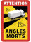 3 Stk. Toter Winkel-Warnschilder Frankreich LKW/Angles Morts Aufkleber