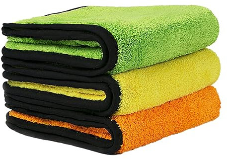 Ciieeo 3 Pièces Serviette de Nettoyage Serviettes de séchage pour Lavage de Voiture Chiffon de Nettoyage en Microfibre