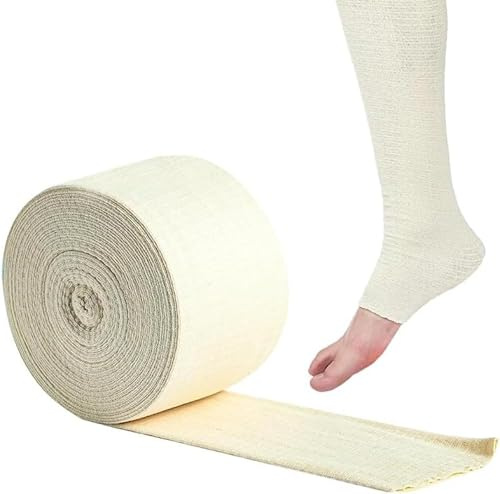 Compression Bandage Elastic Tubular Bandage Tubular Tube Stretchable Tube Fixation Elasticated Cotton Dressing for Leg Arm (5cm×5m/1.97in×5.47yds)