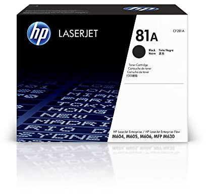 HP 81A (CF281A) Schwarz Original Toner für HP Laserjet Enterprise M604, M605d, M606, Flow M630