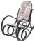 Mendler Schaukelstuhl M41, Schwingsessel Fernsehsessel, Massiv-Holz - Walnuss-Optik, Stoff/Textil Jacquard braun