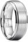 King Will Basic Men's Tungsten Carbide Ring 8mm Polished Beveled Edge Matte Brushed Finish Center Wedding Band 8