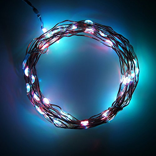 Lichterkette außen bunt, 2M 20 LED Bunt Lichterkette Außen, LED Lichterkette Batterie Kupfer Drahtlichterkette Lichterketten Weihnachten Batteriebetrieben wasserdichte Lichter Flasche Dekoration