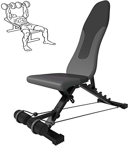 NENGGE Hantelbank Klappbar Verstellbar Multifunktions-Hantelbänke für Krafttraining, Trainingsbank für Zuhause Fitnessbank mit Beincurler Einsetzbar als Flachbank Schrägbank Negativbank