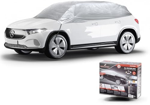 WALSER telo copriauto All Weather Light mezzo garage taglia L grigio chiaro, mezzo garage, antipolvere con protezione UV, attacco cintura rinforzato