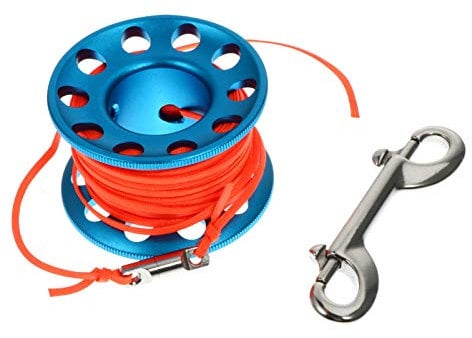 BESPORTBLE 1 Set von Scuba Tauchen Spool Aluminium Legierung Kompakte Schnorcheln Dive Reel Spool Linie mit Edelstahl Snap Bolzen Haken Clip Blau