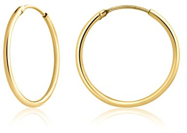 Mary & Jules Creolen Gold aus 925 Sterling Silber, schlichte, feine Damen Ohrringe Gold Creolen, aus recyceltem Silber, Echtschmuck, goldene Ohrringe Damen, Ohrstecker für Frauen und Mädchen