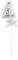 NEU Kuchen/Cake-Topper Mini Ziffer am Stab, 9 cm, Zahl 4, silber, Stab ca. 15cm