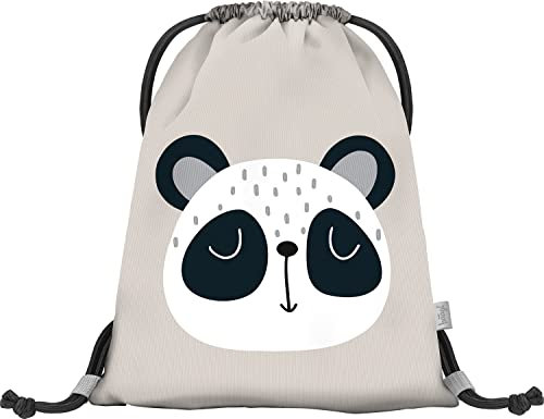 Baagl Turnbeutel Kindergarten, Sportbeutel für Mädchen, Turnsackerl Kinder Sport Beutel Schuhbeutel Sportsack (Panda)