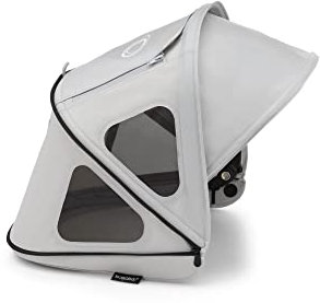 Bugaboo Dragonfly Sonnendach mit Lüftungsfenstern, ausziehbar für zusätzlichen und optimalen Sonnenschutz, wasserabweisend, Misty Grey