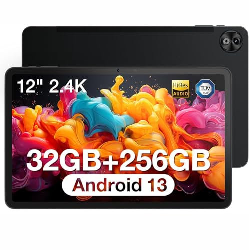 DOOGEE T20 Ultra Android 13 Tablet 32GB RAM + 256GB ROM(2TB TF) Helio G99 Octa-Core 12 2.4K IPS Pantalla Dual 4G LTE + 5G WiFi,10800mAh Batería,Cámara 16MP, BT5.2, 3.5mm Jack, Face ID (Negro)