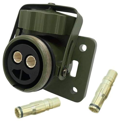 SAMETRUCK 2 polige NATO Steckdose mit Deckel + 2X Kontaktbuchse 50mm² 12V / 24V Starthilfe