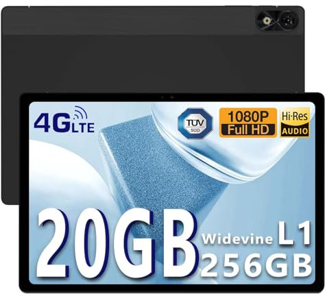DOOGEE T10 Plus Android Tablets, 20GB RAM+ 256GB ROM (1TB TF),10.51 Inch 2K Tablet, 8250mAh Battery(18W), 4 Speakers, Hi-Res/13MP+8MP/2.4G&5G WiFi/Widevine L1/Bluetooth 5.0/GPS/Face Unlock, Black