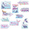 WERNNSAI Mermaid Party Decorations - 10 PCS Mermaid Birthday Banner Backdrop Cutouts for Girls Birthday Party Supplies Under the Sea Party Wall Yard Indoor Decor Fun Sign