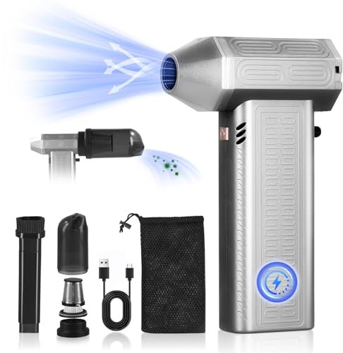 ExKeen Souffleur Air Comprimé, 130000 TR/Min 20000Pa Air Comprimé Nettoyage PC, Soufflette Electrique avec Batterie 8000mAh, Mini Souffleur sans fil Puissant pour Le Nettoyage de PC