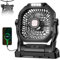 Ventilador de camping recargable, ventilador portátil alimentado por batería de 20000 mAh con luz LED y gancho, 4 velocidades 180° ajustable, esencial para tienda de campaña, viajes, coche, exterior