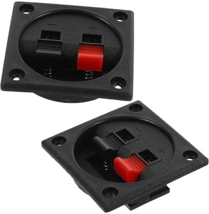 Lurrose 2 Terminales De Caja Conexiones De Audio Tipo Tornillo para Conectores De Cable De Altavoz con Resorte Aleación Zinc Negro