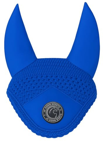 AK Cappuccio Anti-Mosche per Cavalli – Orecchie Morbide in Lycra, Maglia Stretta all'Uncinetto, Vestibilità Comoda – Cuffia Equestre per Orecchie per Cavalli Sportivi AKRS-6069-01 (Blu, PONY / (S))