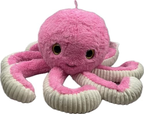 Generisch Peluche pieuvre 18 cm - Doudou pieuvre rose - Peluche moelleuse pour enfants et adultes - Idée cadeau pour jouer, câliner et décorer (rose)