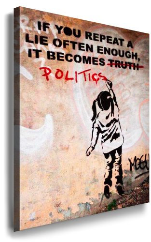 Banksy Wandbild - Leinwandbild 100x70cm k. Poster ! Bild fertig auf Keilrahmen ! Pop Art Gemälde Kunstdrucke, Wandbilder, Bilder zur Dekoration - Deko / Top 100 Banksy Bilder - Graffiti / Street Art Kunstdrucke