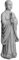 gartendekoparadies.de Stehende Statue eines Buddha Mönches, Steinfigur, H. 71 cm, 29 kg, Grau, frostsicher aus Steinguss für Außenbereich (Grau)