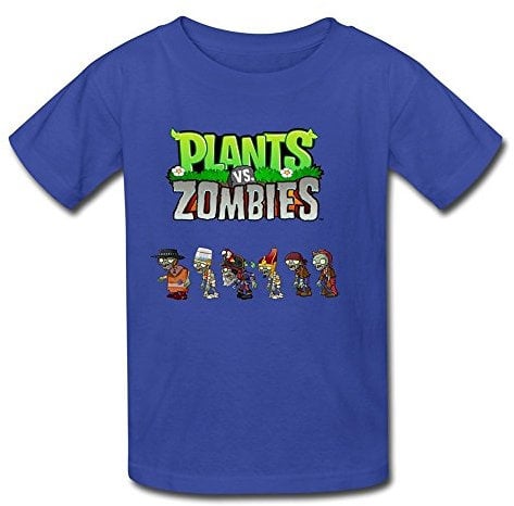 Tess Simona Kid's Cool Plants Vs. Zombies T-Shirts Small RoyalBlue