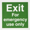 Seco Cartello Exit for Emergency Use Only, 150 mm x 150 mm – 1 mm, in plastica semi rigida