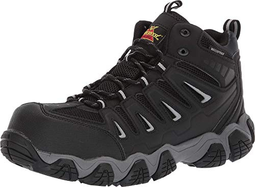 Thorogood Men's Crosstrex Series Mid Cut Waterproof, Composite Toe Hiker Boot, Black/Grey - 13