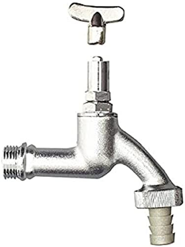 Cornat TEC300701 Auslaufventil mitVentilschlüssel und Schlauchverbindung, 1/2 Zoll, matt chrom