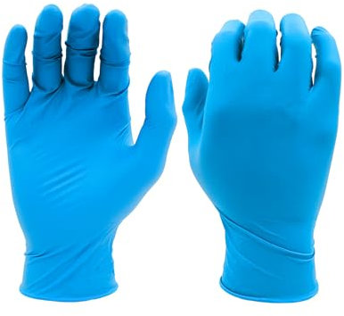 SHOWA 7500PF Biologisch Abbaubarer, 100% Nitril, Puderfrei Einmalhandschuh, 240 mm Lang, 0,10 mm Dick, Blau, L