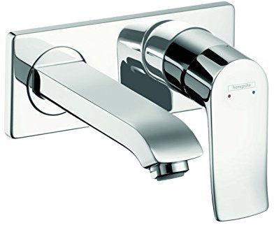 hansgrohe Wasserhahn Metris Unterputz (Armatur für geringen Durchfluss mit Auslauf Länge 165mm, Wandmontage) Chrom