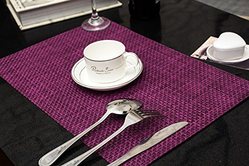 Clest F&H Tischset Platzset 5-5 lila Platzmatte gewebt aus Kunststoff 45x30 cm(2er Set)
